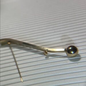 Gold Tone Ball Accent Brooch - Elegant Women's Jewelry